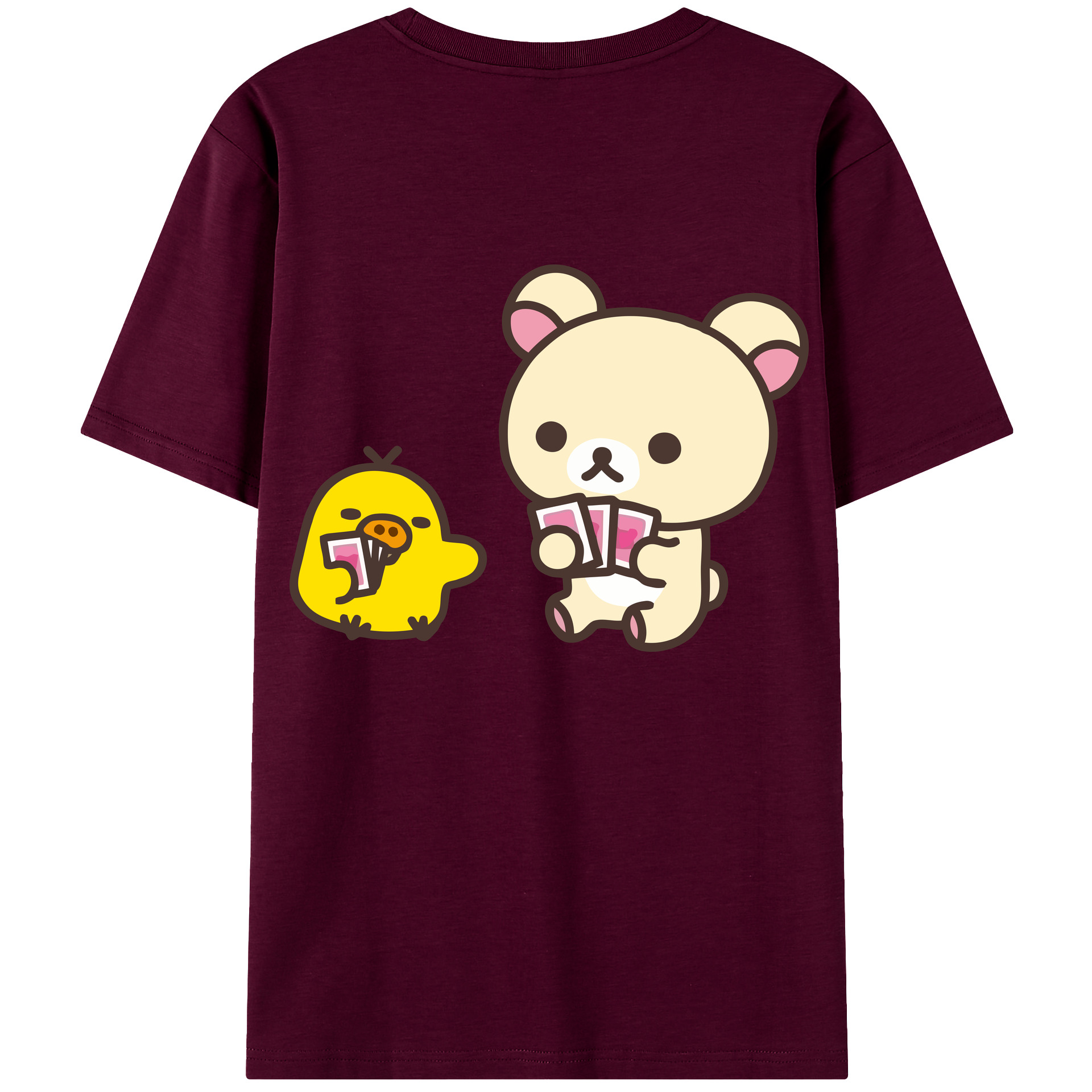 （画像用） リラックマ リラックマ キイロイトリ Rilakkuma Korilakkuma Kiiroitori レディース半袖Tシャツ(バックプリント)